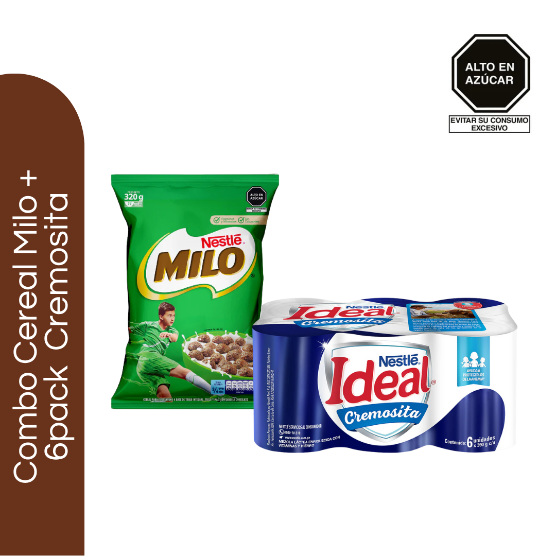 Combo Cereal Milo 320gr + 6pack Cremosita