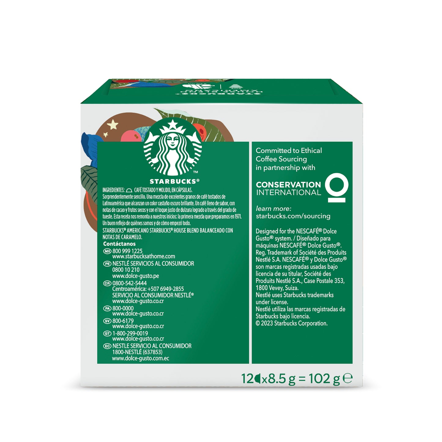 Starbucks® Americano House Blend  Caja de 12 Cápsulas 102 gr.
