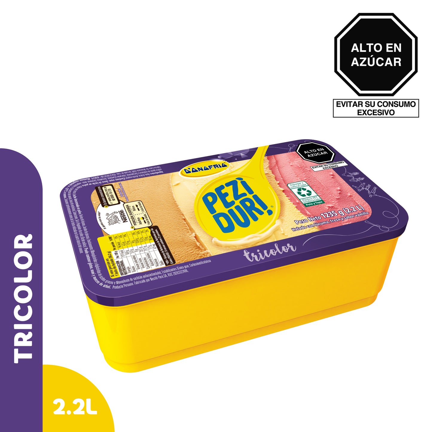Helado Peziduri Tricolor Rendidor 2.2L