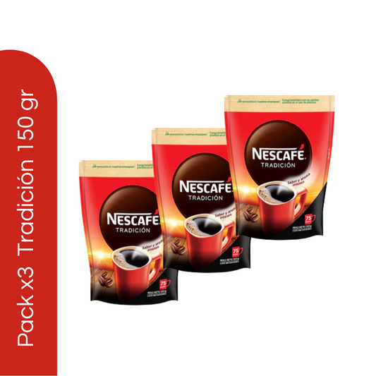 Pack x3 Nescafé Tradición Zipper 150 gr