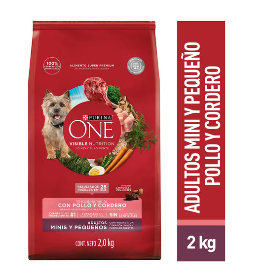 Alimento para perro Purina One Adultos Minis y pequeños sabor pollo y cordero en bolsa de 2kg