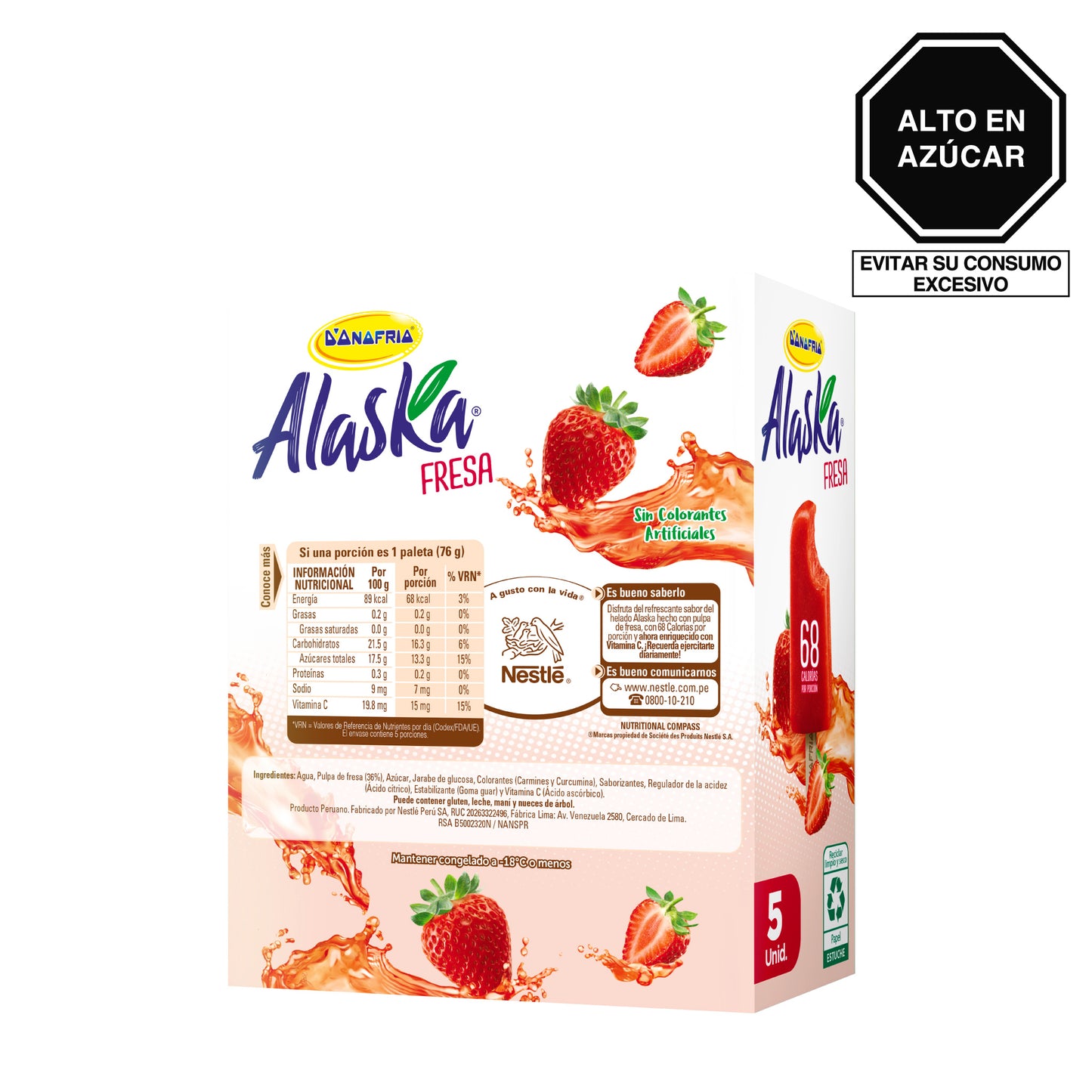 Helado Alaska Fresa x 5 und