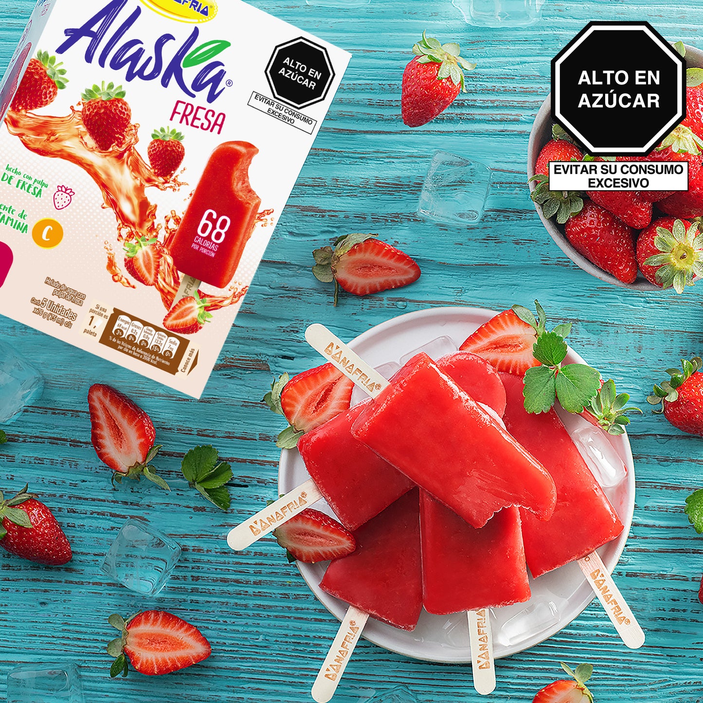 Helado Alaska Fresa x 5 und