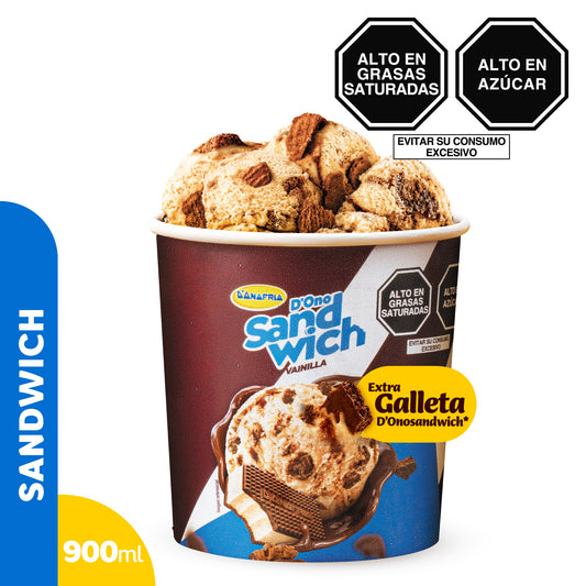 Helado Sandwich Vainilla con Galleta 900 ml