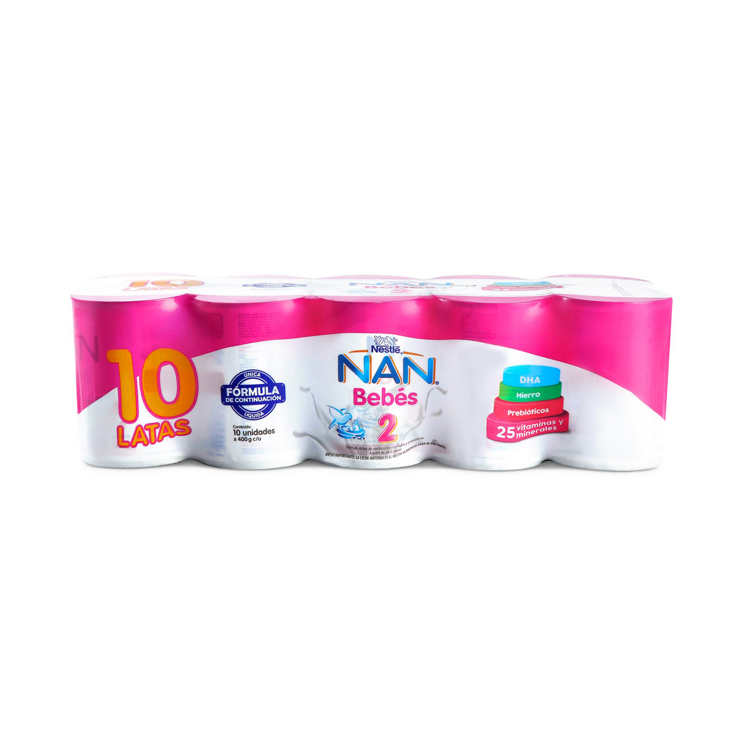 NAN® 2 bebés pack x10 unidades de 400 gr.
