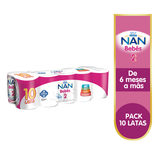 Nan® 2 Bebés - Pack x 10 unidades x 400 gr.