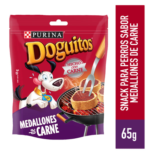 Snack Doguitos Medallones de Carne Sobre 65 gr.